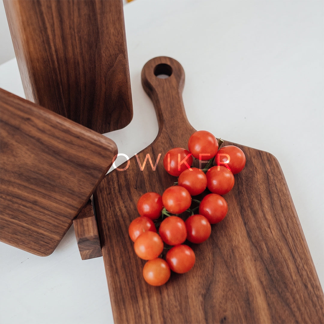 Set Premium de Planches en Noyer Massif (3 Pièces + Support)